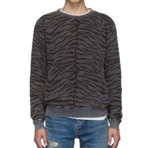 Saint Laurent Grey Zebra Print Sweatshirt